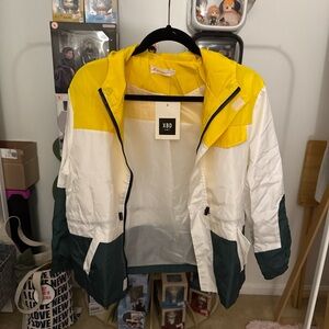 Yellow and White Colorblock Jacket